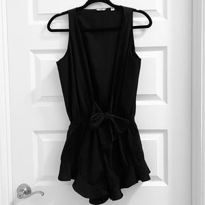 GUESS ruffle trim romper